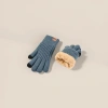 Knitted gloves for warmth and anti-slip, thickened cotton fleece gloves for women in autumn and winter details Picture